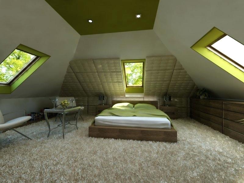 large attic bedroom.