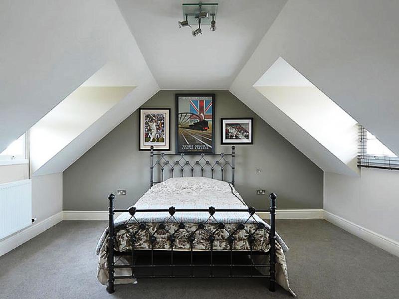 use white as a base of attic bedroom.