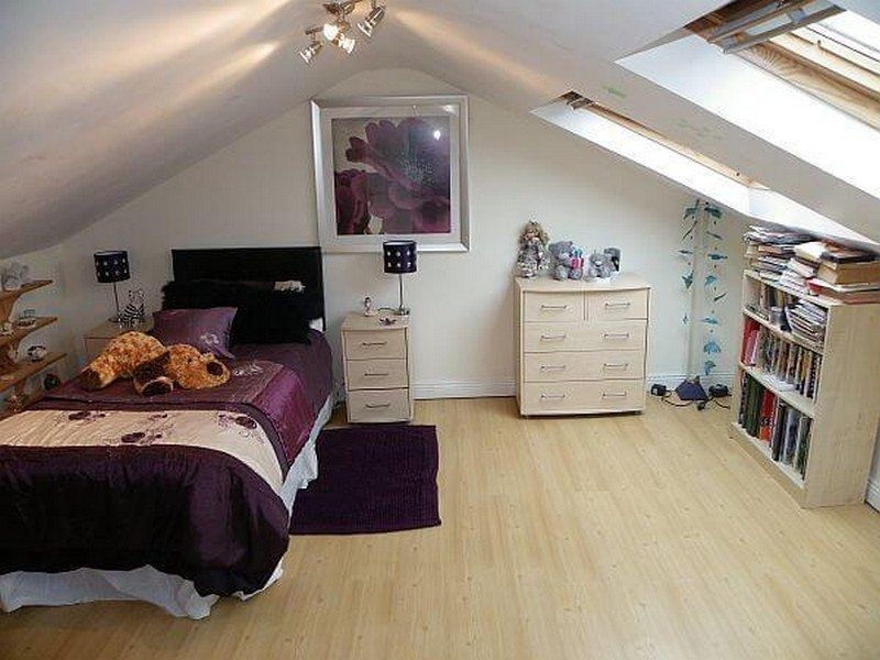 great design of attic bedroom.