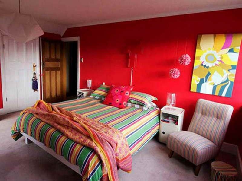 red to make the room looks bright.