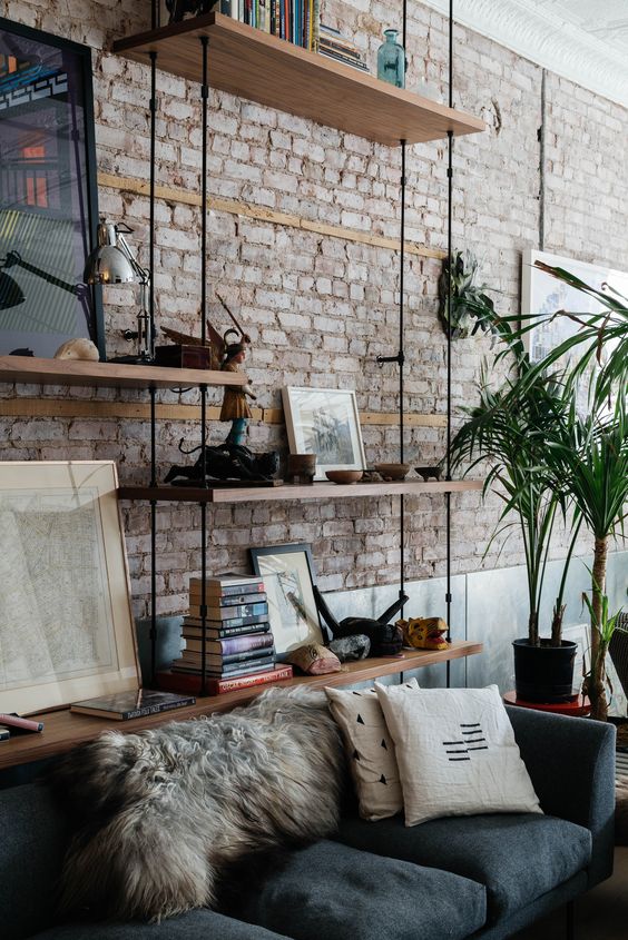 exposed brick wall for industrial design.