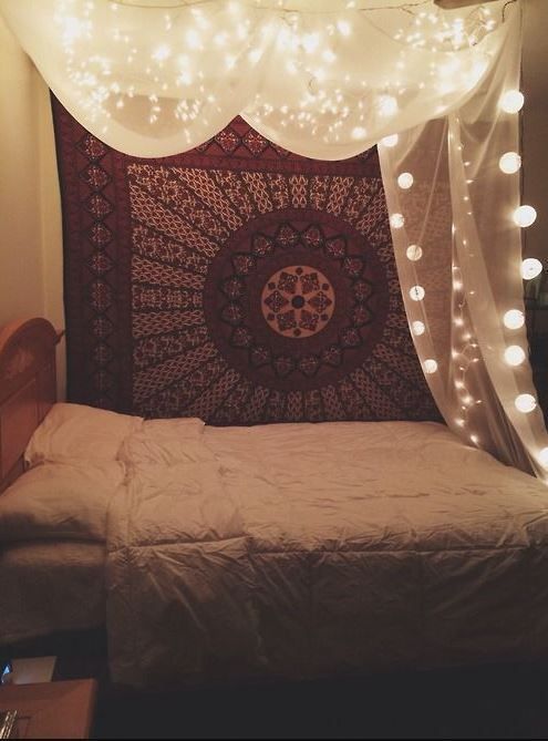 fill the empty wall with tapestry.