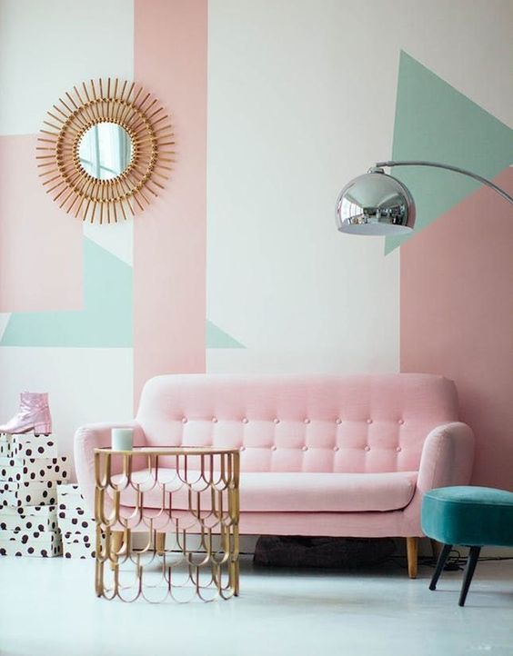 pastel color living room decor