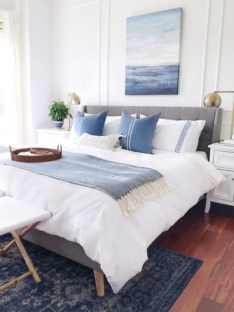 contemporary blue bedroom