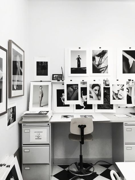 cozy monochrome office