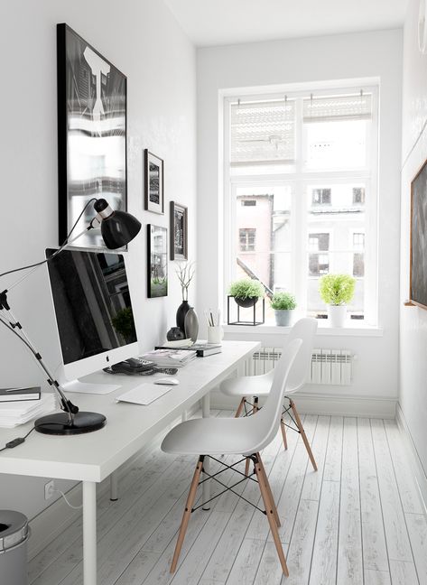 minimalist monochrome office