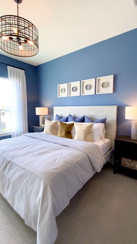 modern blue bedroom