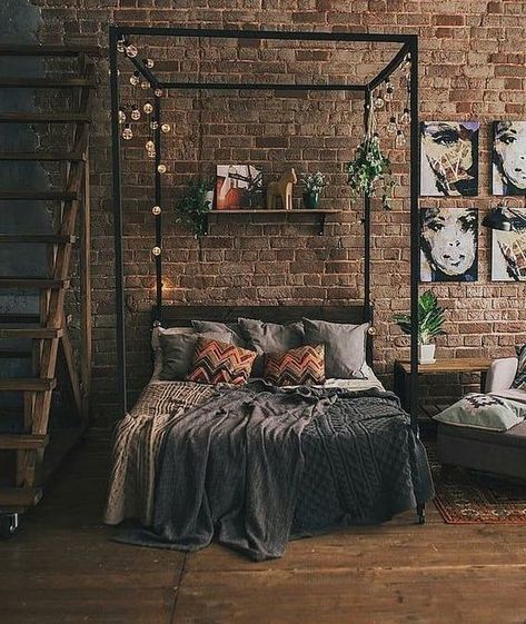 modern industrial bedroom