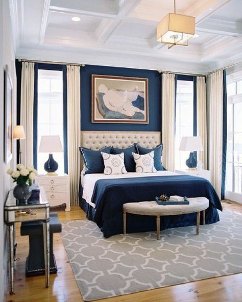 navy blue bedroom