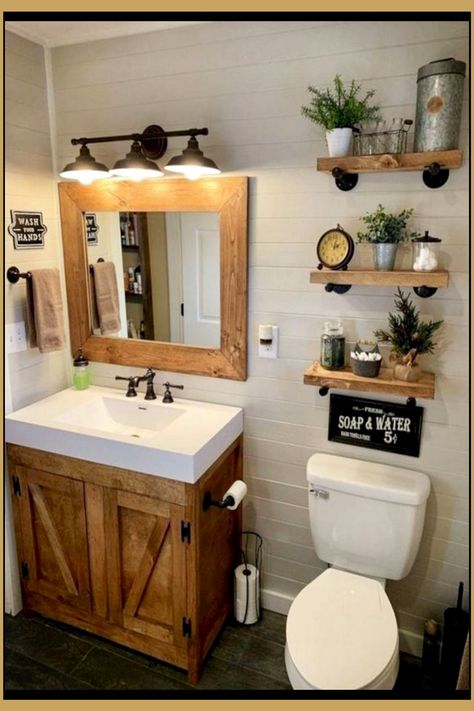 rustic bathroom with decoration