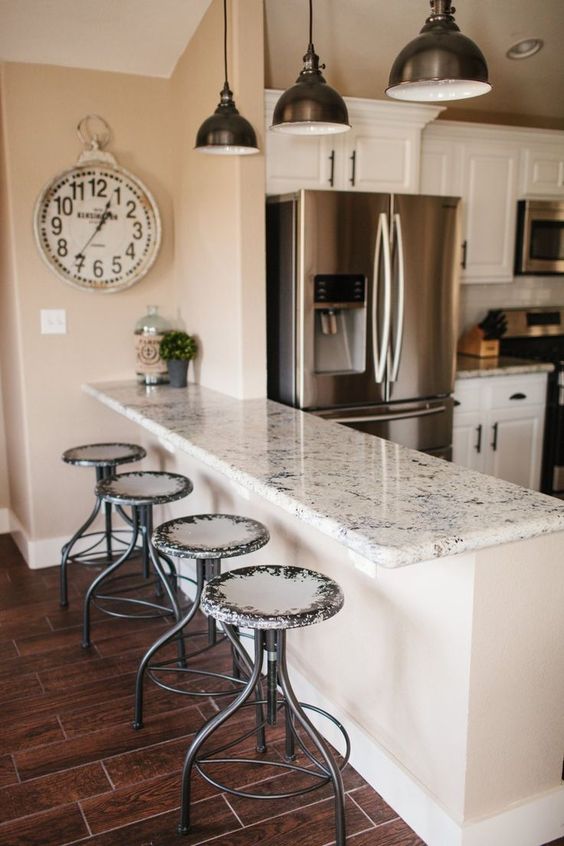 granit white kitchen table bar