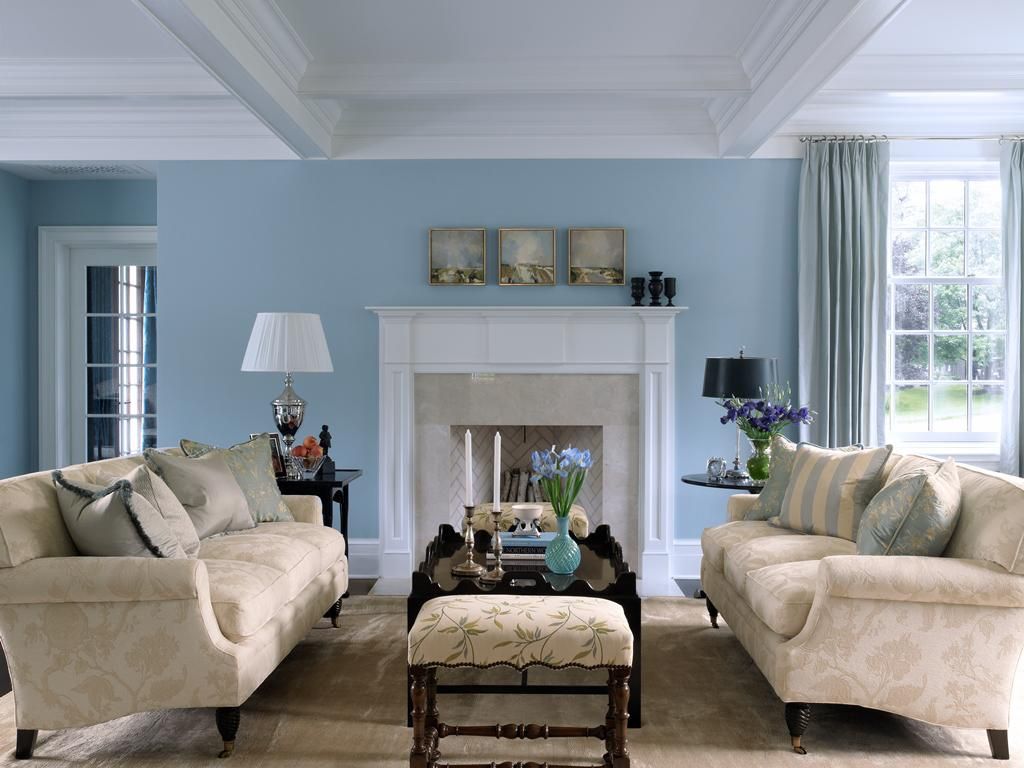 light blue living room