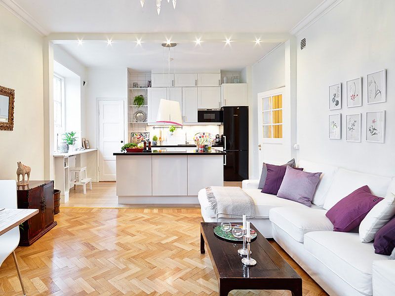 kitchen with living room