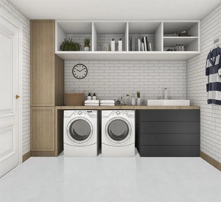 minimalist laundry room