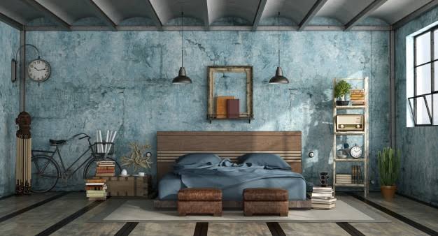 Simple Grunge Style in the Bedroom