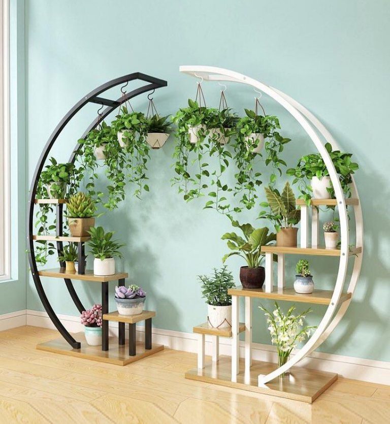 Ornamental Plant Rack Design Ideas to Make Your Home Interior Fresh and