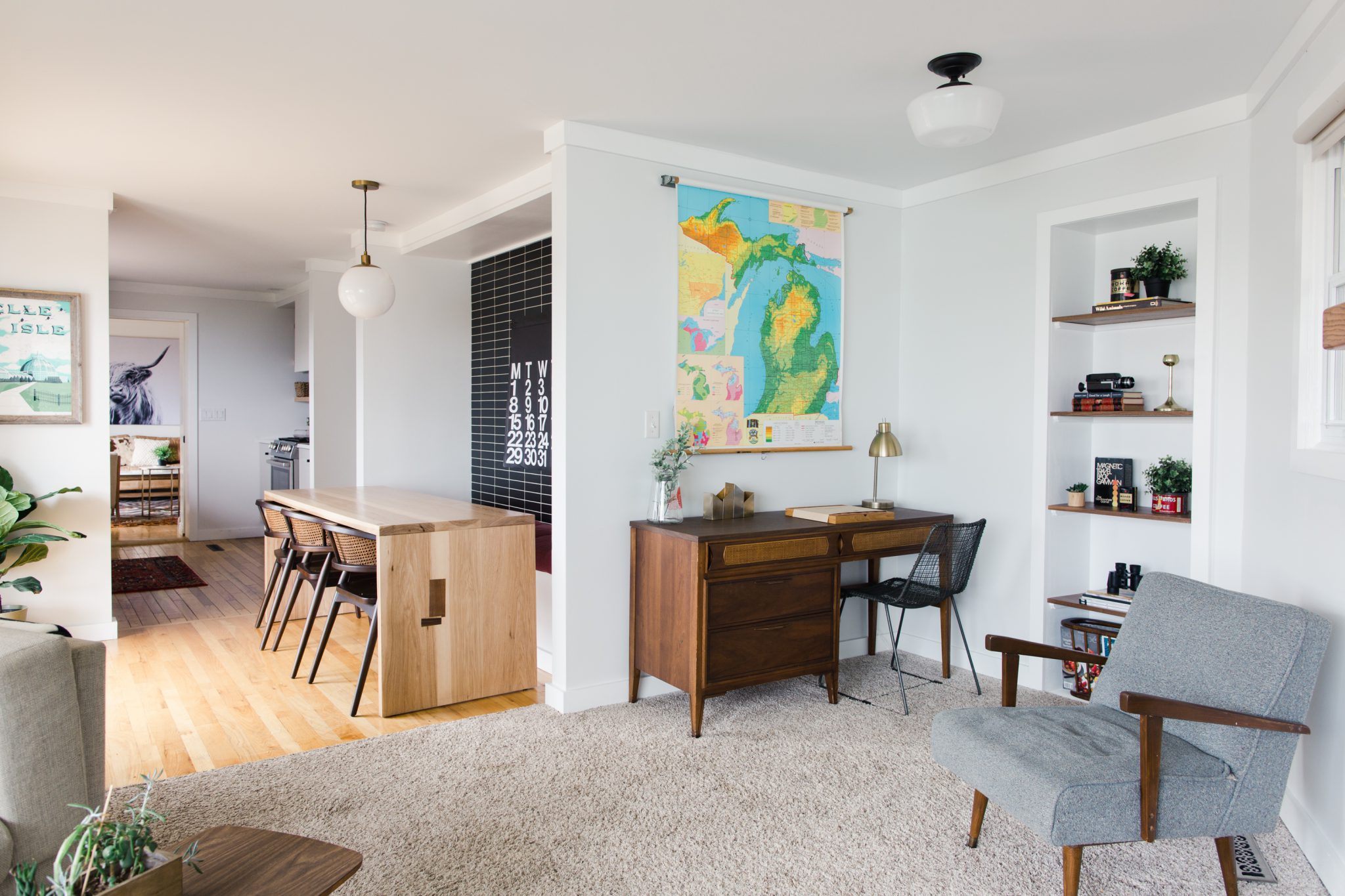 homework area in living room