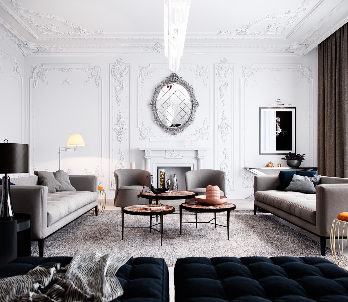 White Luxury Living Room