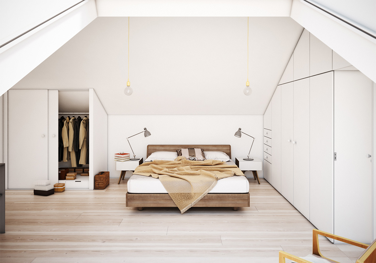 Attic Bedroom with Built-in Storage