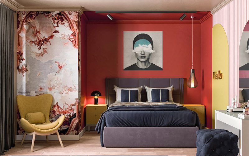 Create an Aesthetic and Eccentric Red Bedroom in Your Home