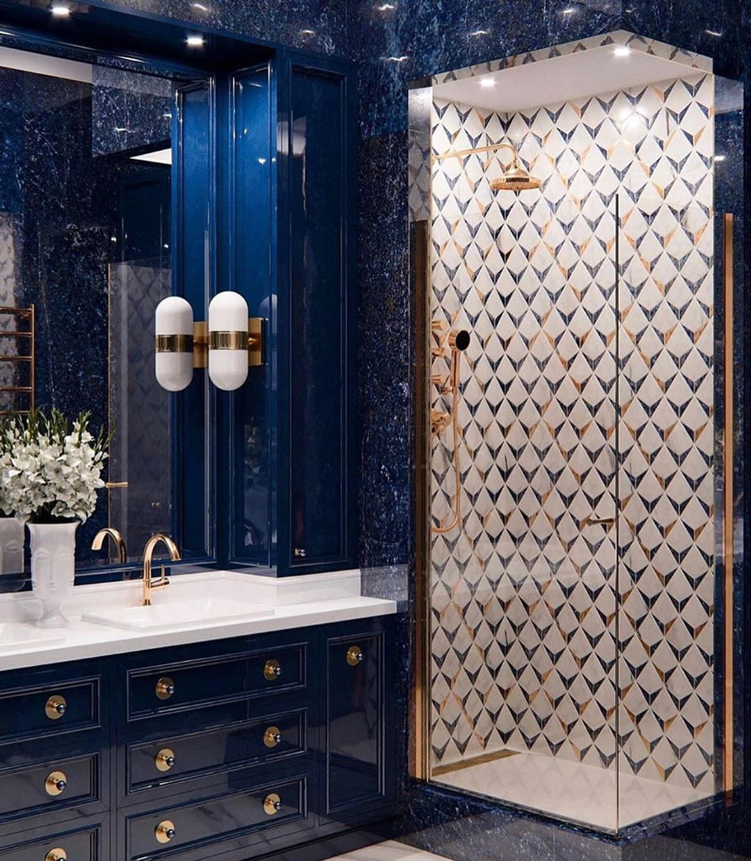 Luxurious Navy Bathroom