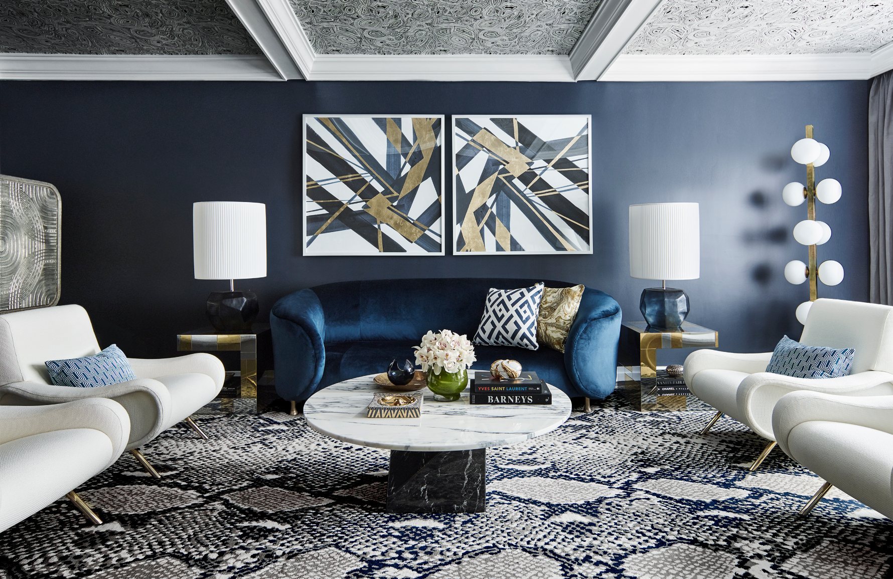 Navy Blue for an Elegant Living Room