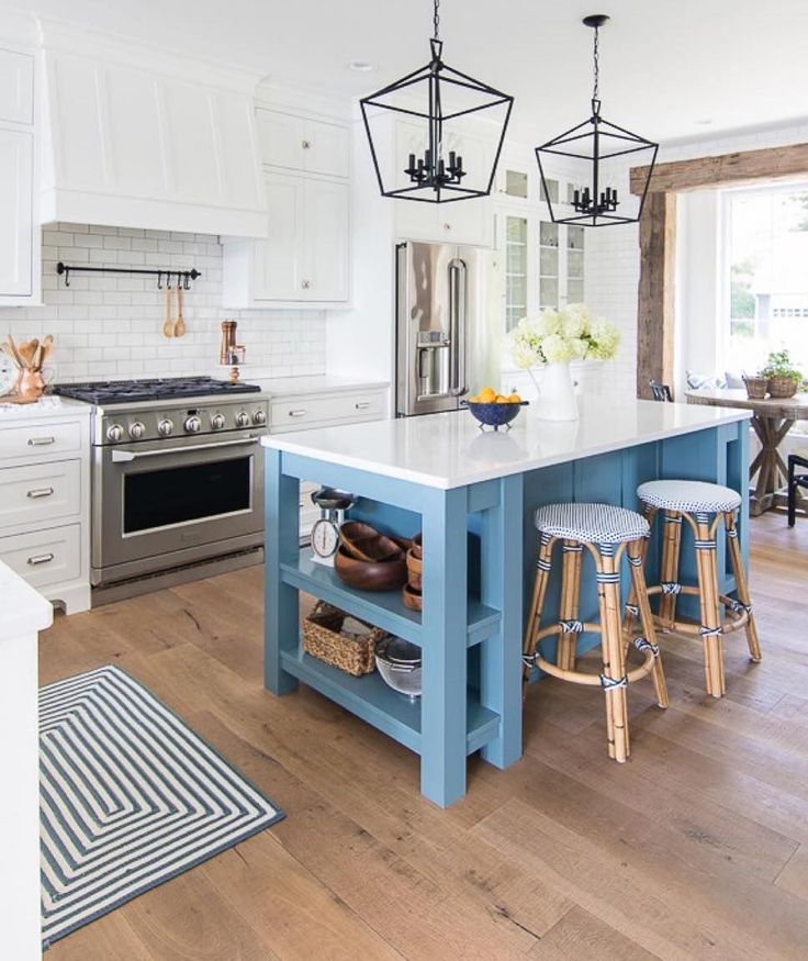 Coastal Blue and White Kitchen