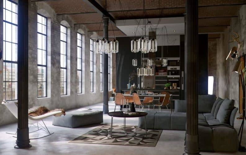 Use Industrial Style Rugs