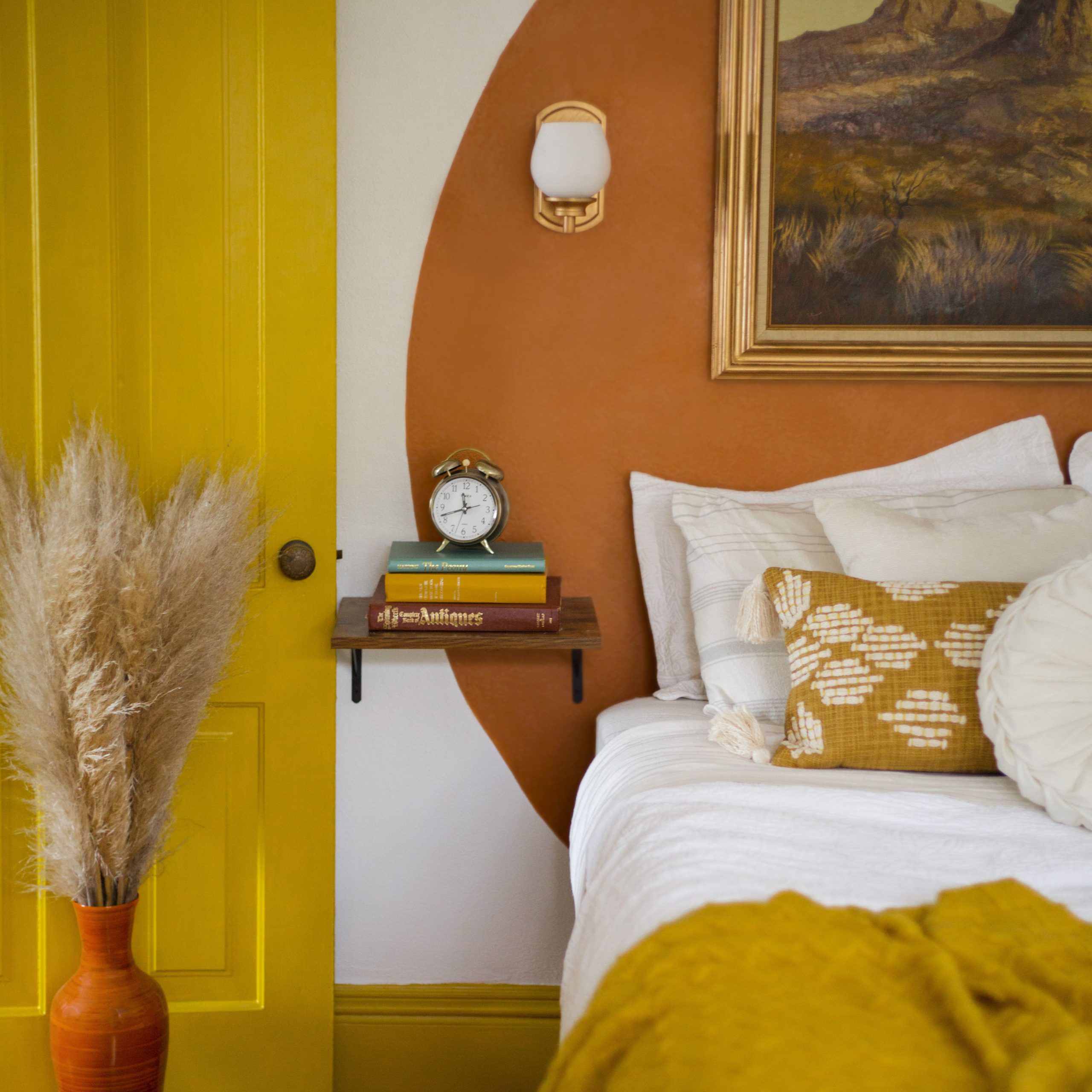 Delightful Yellow Bedroom with Textural Accents