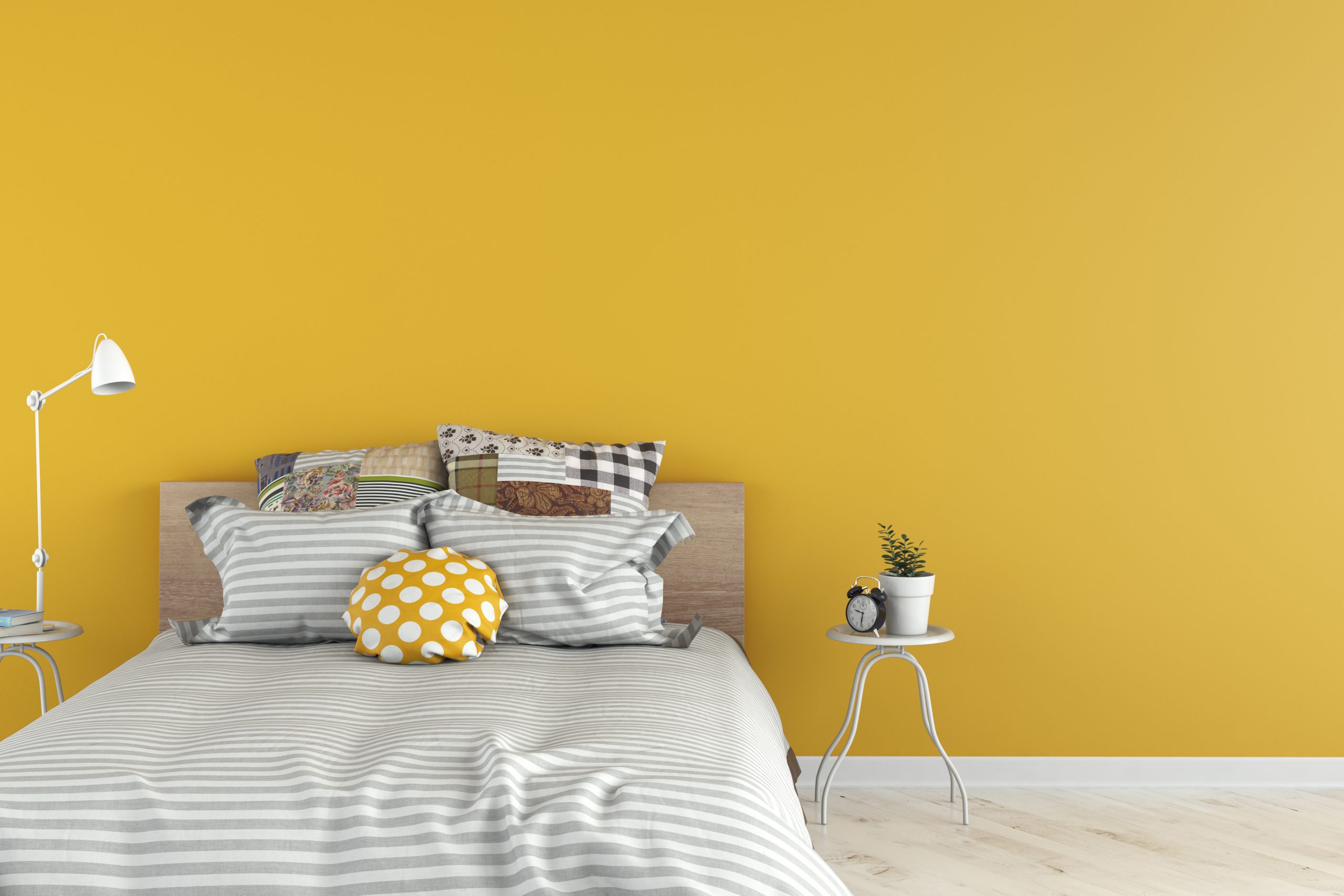 Minimalist Delightful Yellow Bedroom