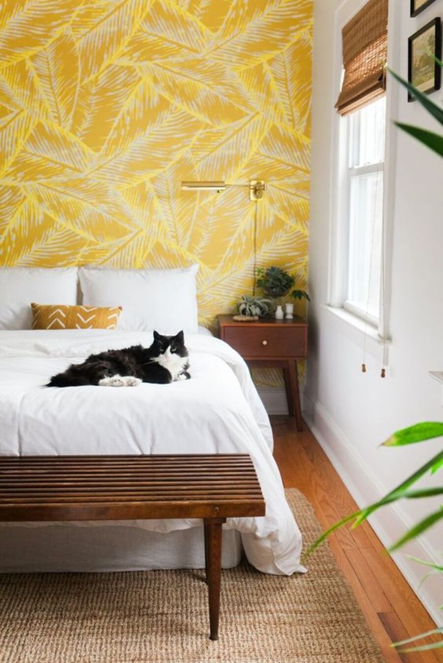 Yellow Bedroom with Gold Accents