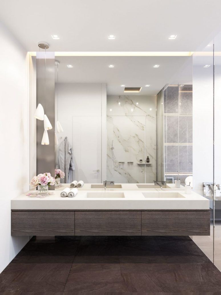 Use a Large Mirror in the Bathroom