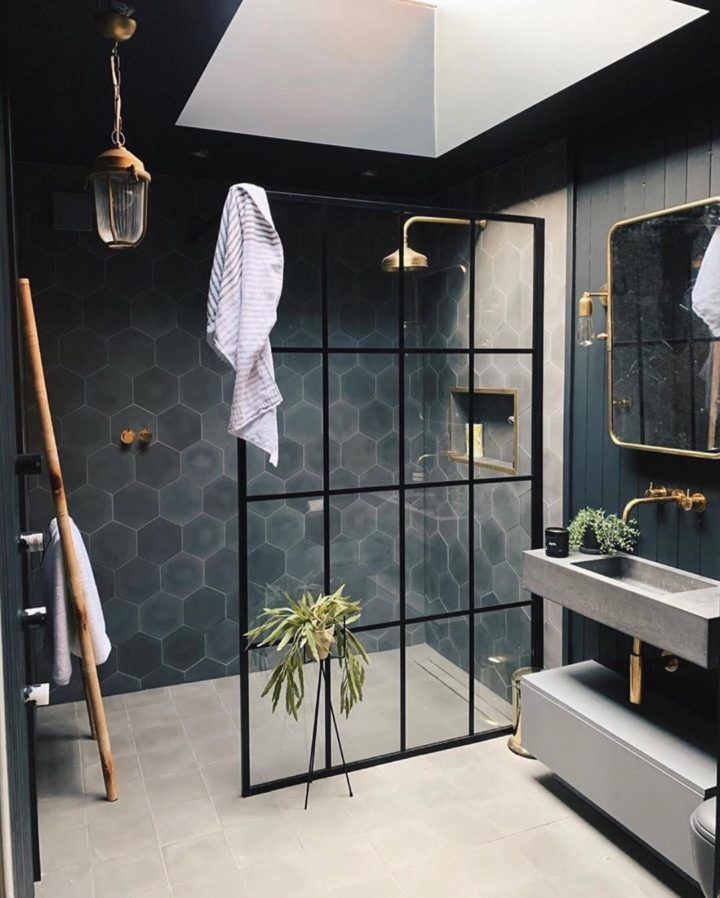 Stylish Walk-In Shower with a Ladder