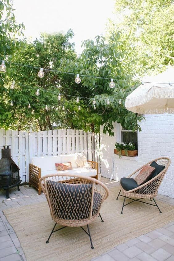 Gorgeous Patio Decorating Ideas with A Pair of Lake Chairs
