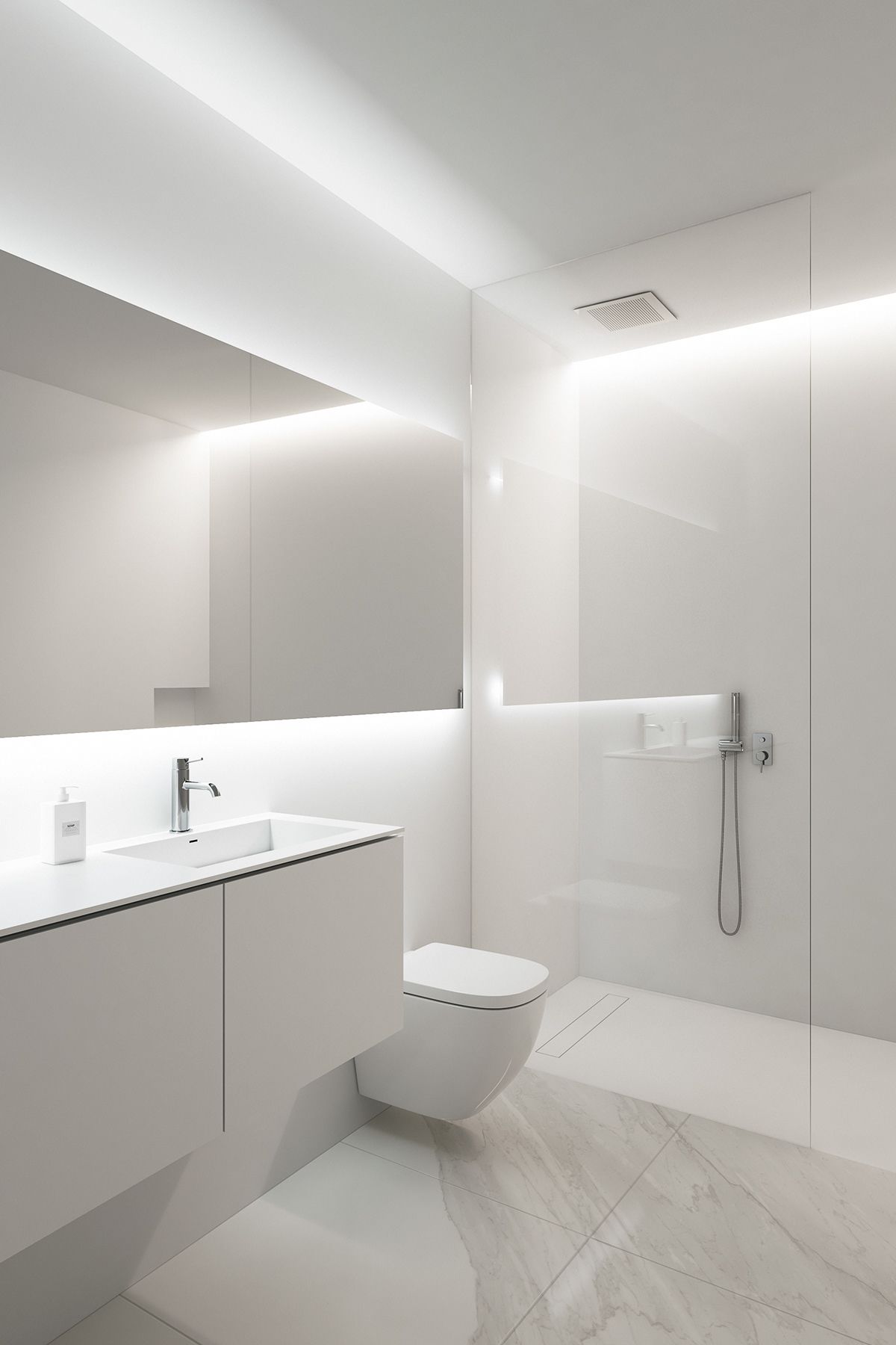 Plain White Bathroom for a Clean Impression
