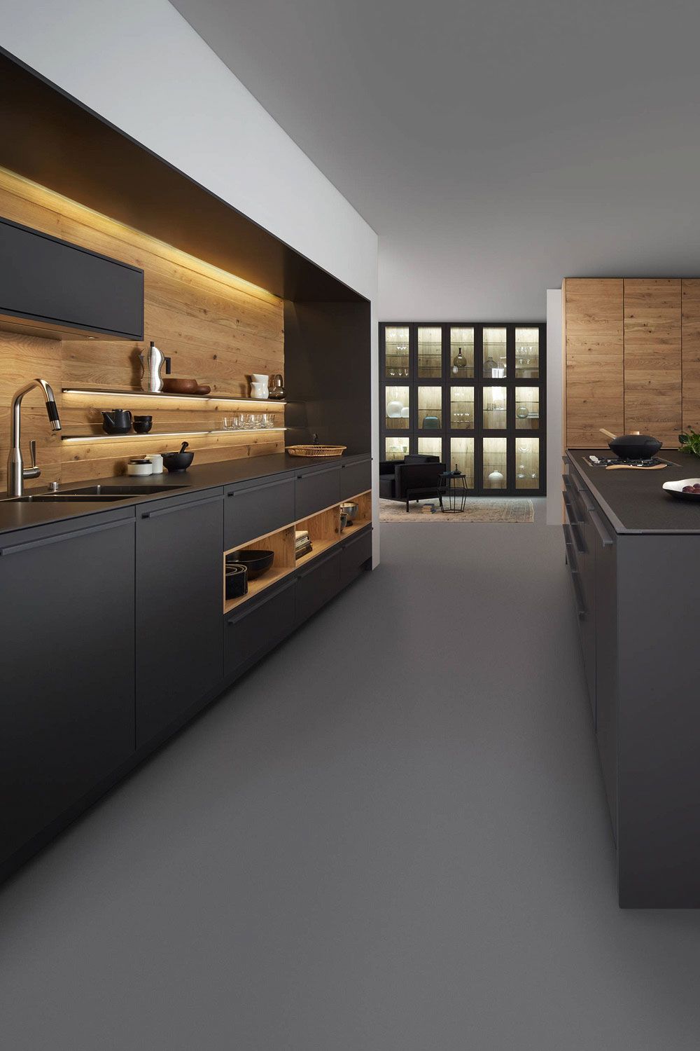 Open Shelving Kitchen in An Industrial Interior Design