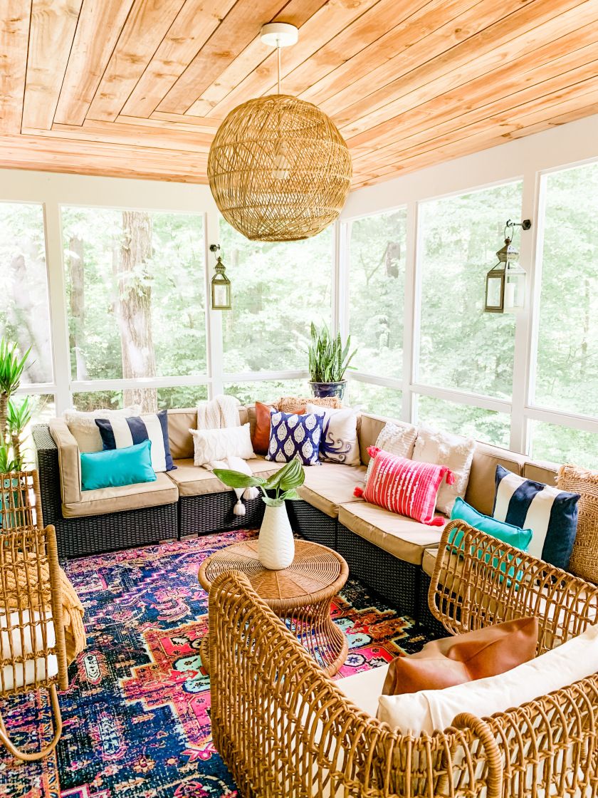 Boho Chic Screened Porch to The Natural Scenery