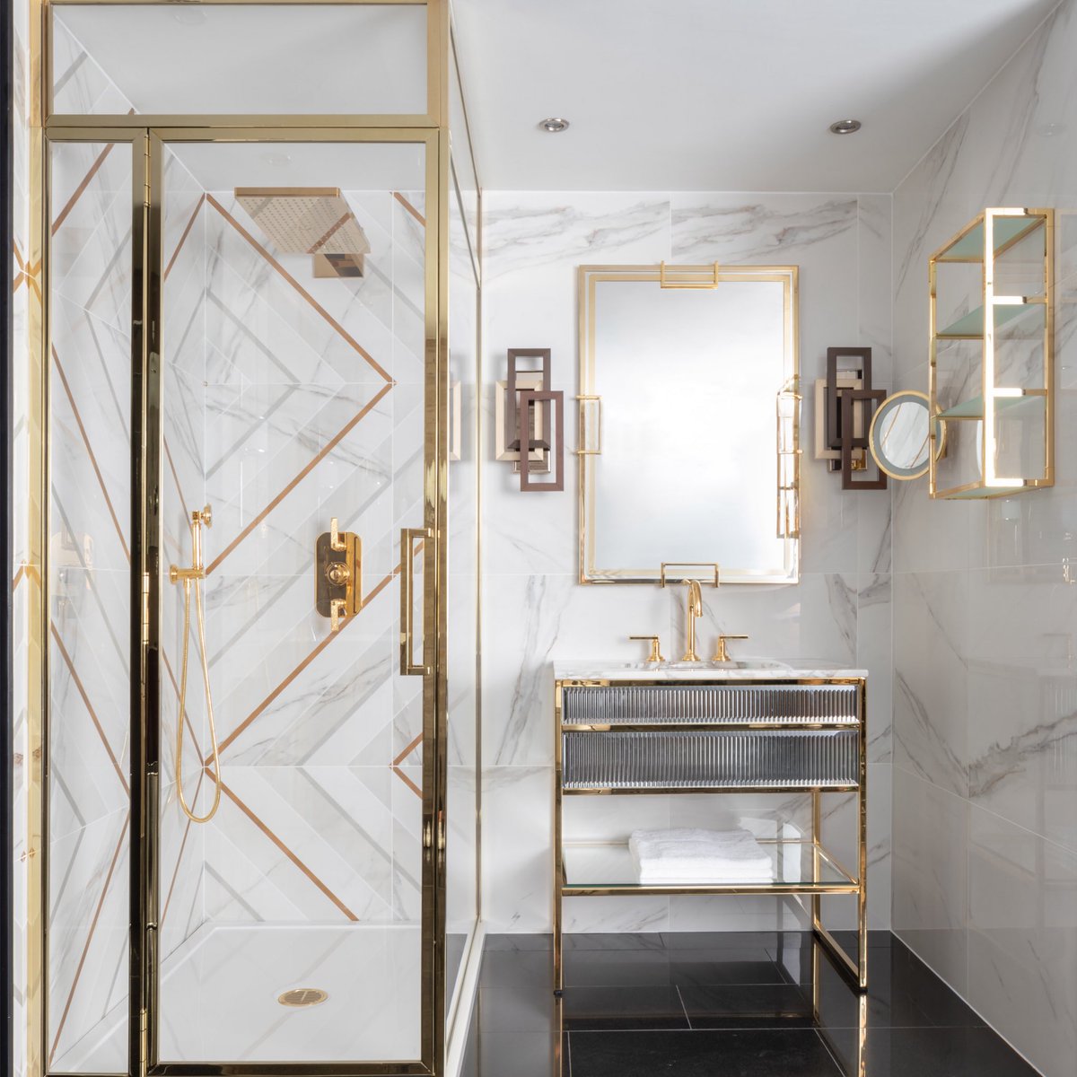 Bathroom with Elegant Gold Accent