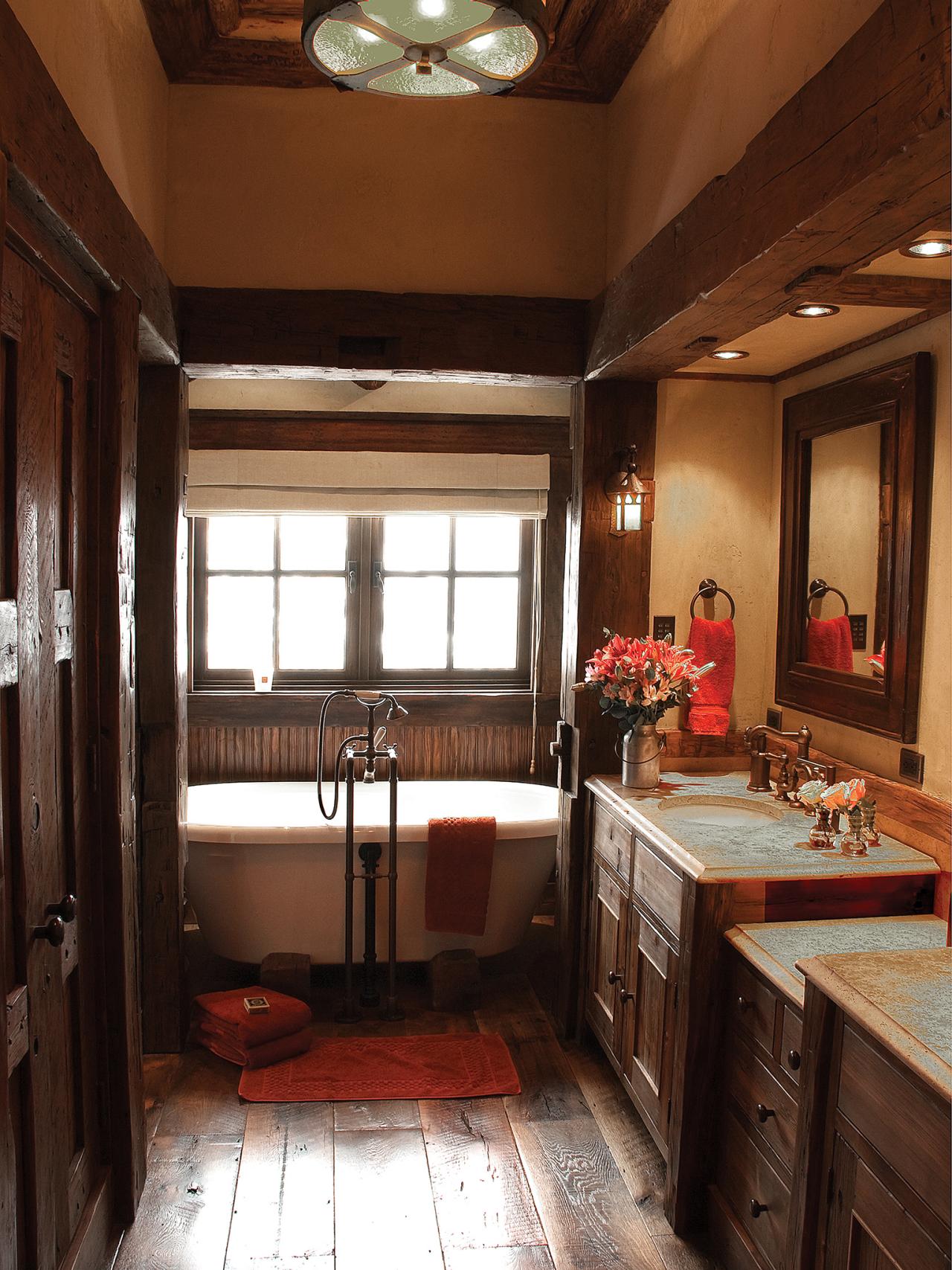 Warm Rustic Bathroom Style