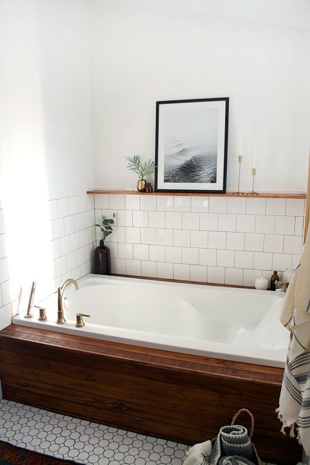 Dark Wooden Bathtub