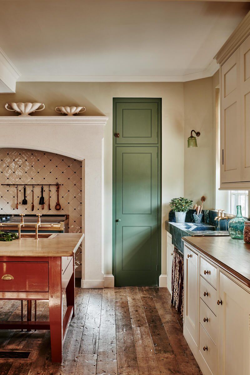 Natural Wood Floor to Invigorate Your White Kitchen