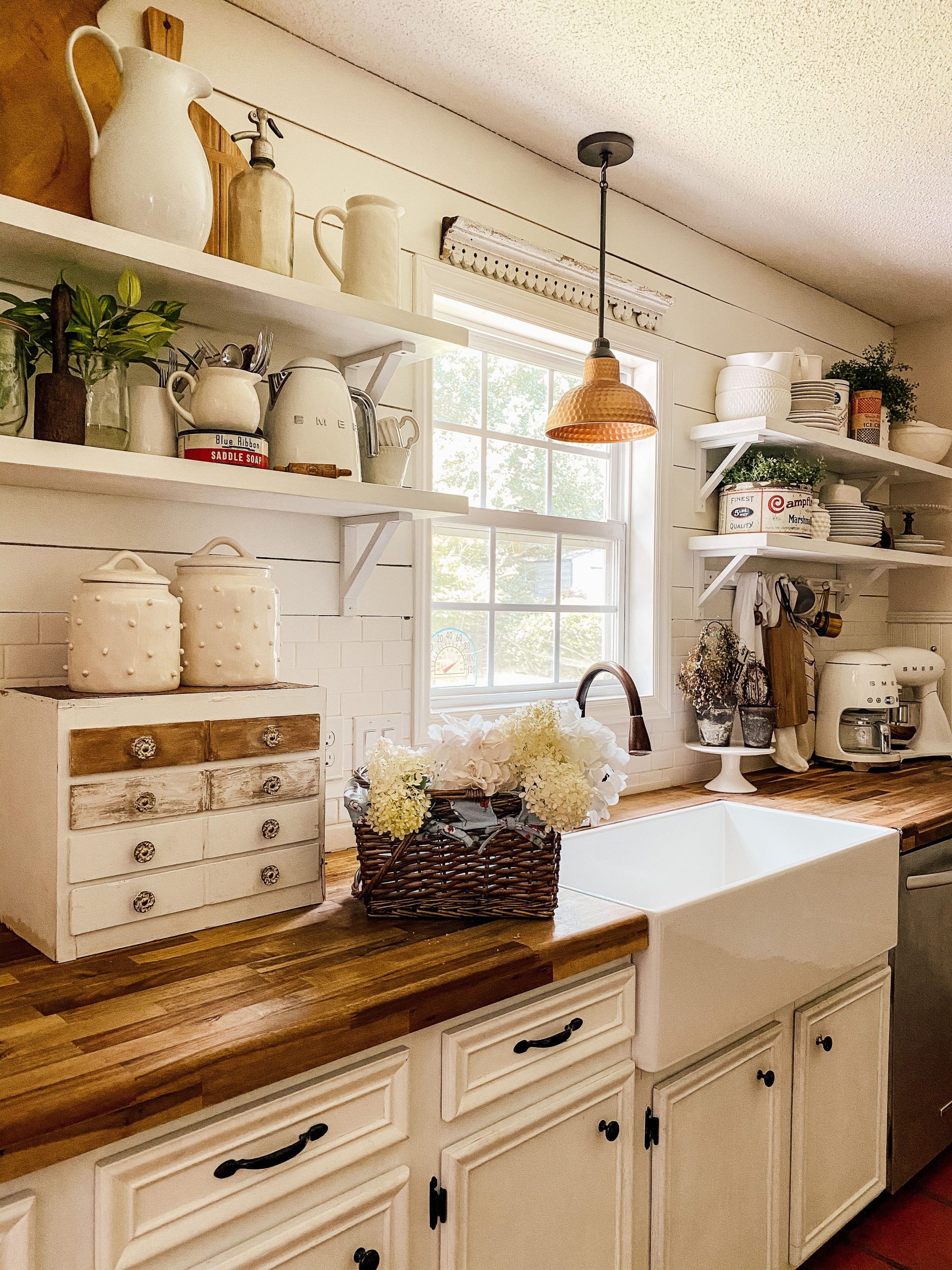 Country Living Accents with Floating Wall shelf