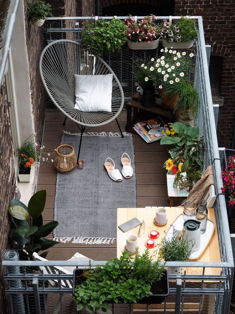 Aesthetic Balcony with Green Corner