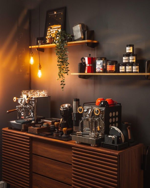 Create An Aesthetic Coffee Nook with Wooden Bar