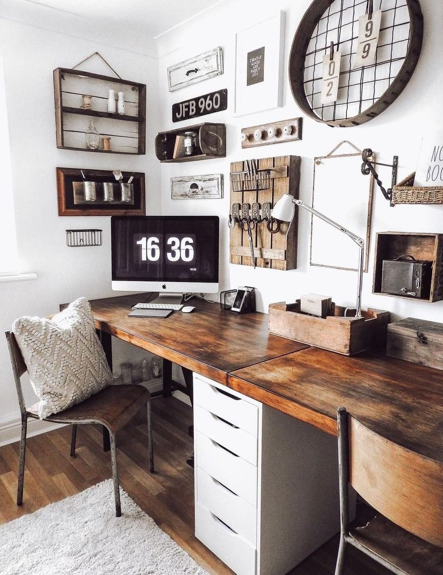 Vintage Home Office with Industrial Design