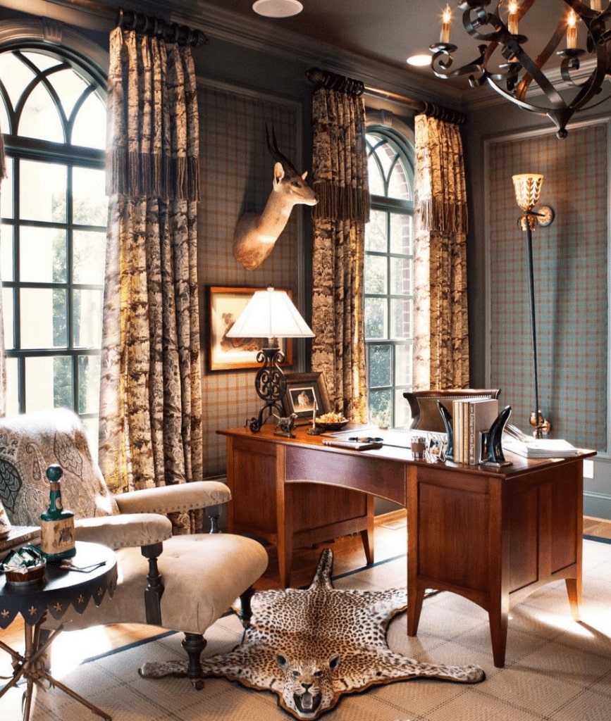A Glamour Home Office with the Vintage Accents