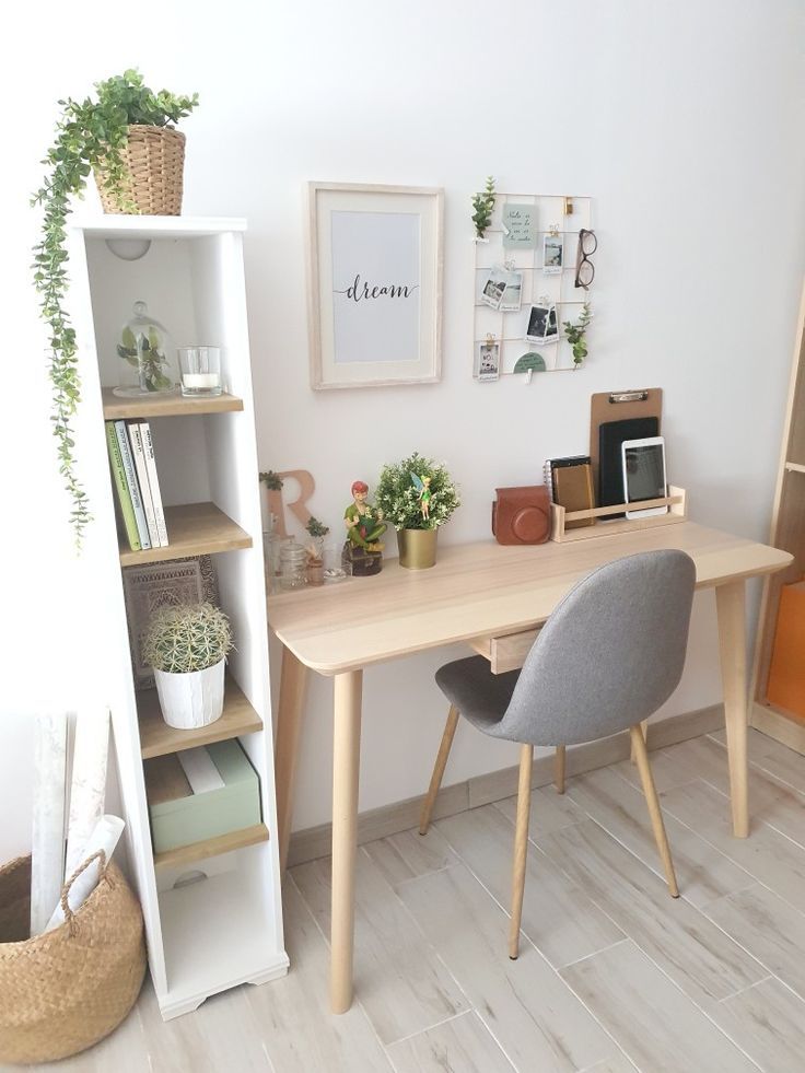 A Wooden Desk with Vertical Storage