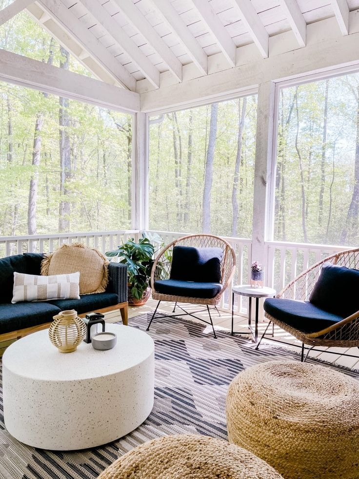 Screened-in Porch with A Forest View